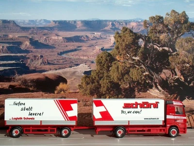 Herpa 280587 MB Actros LH '02 Planenhängerzug "Schöni" - Neu in OVP - Bild 1 von 4