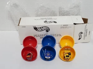 HOT WHEELS PLANET MICRO EGGS CAT DUMP TRUCK RACE CAR SPORTS RED YELLOW BLUE 1998 - Picture 1 of 13