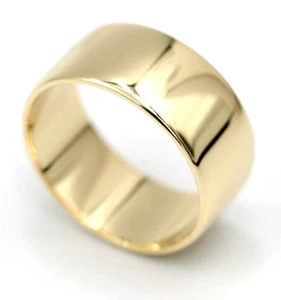Size Q 1/2 Genuine Solid 9ct Yellow Gold Full Solid 10mm Wide Band Ring - Picture 1 of 12