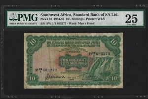 SOUTHWEST AFRICA 10 SHILLINGS 1954 P-10 VF PMG GRADED - Picture 1 of 2