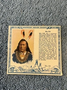 1954 T129 Red Man Chewing Tobacco - American Indian Chiefs - #33 Big Elk - Picture 1 of 4