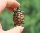 5 CM Chinese 100% Pure Bronze Buddhism Fengshui Animal Tortoise Turtle Statue