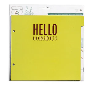 Heidi Swapp (6PC) HELLO GORGEOUS 8" x 8" TABBED DIVIDERS scrapbooking GOLD FOIL - Picture 1 of 2
