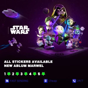 Mon_opoly_Go 1-2-3-4-5 Star stickers Cards New Album: Star Wars GO!⚔️ FAST SEND - Picture 1 of 3
