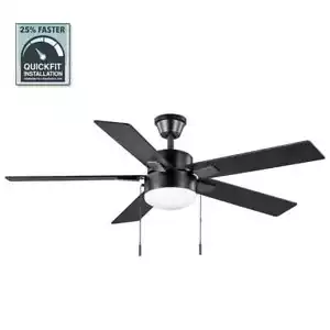 Hampton Bay Corwin 52 in. Indoor/Outdoor Matte Black Ceiling Fan with Light - Picture 1 of 2