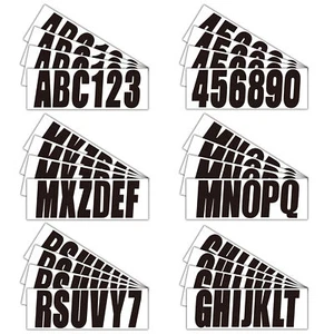 Black Watercarft  Registration Identification Stickers Decals 4Sets of A-Z & 0-9 - Picture 1 of 8
