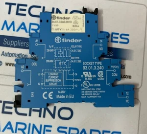 10 Qty Of FINDER RELAY 38.51.7.060.0010 SOCKET TYPE 93.0.13.240 New - Picture 1 of 5