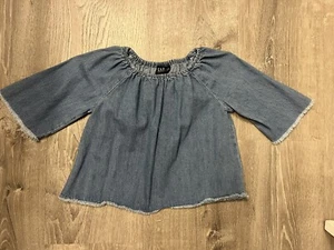 Girl's Gap Denim Blue Top- Size XS- Pre-owned - Picture 1 of 5