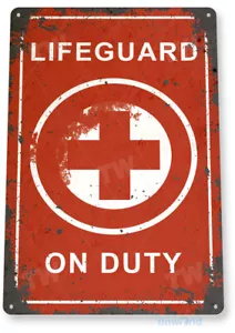 Rettungsschwimmerschild, Rettungsschwimmer im Dienst Schild, Strand rustikal Schwimmbad Blechschild C701 - Bild 1 von 2