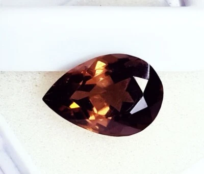 5.50 Ct Brazilian Smoky Quartz Pear Cut Certified Loose Gemstone With Free Gift - Image 1 of 4