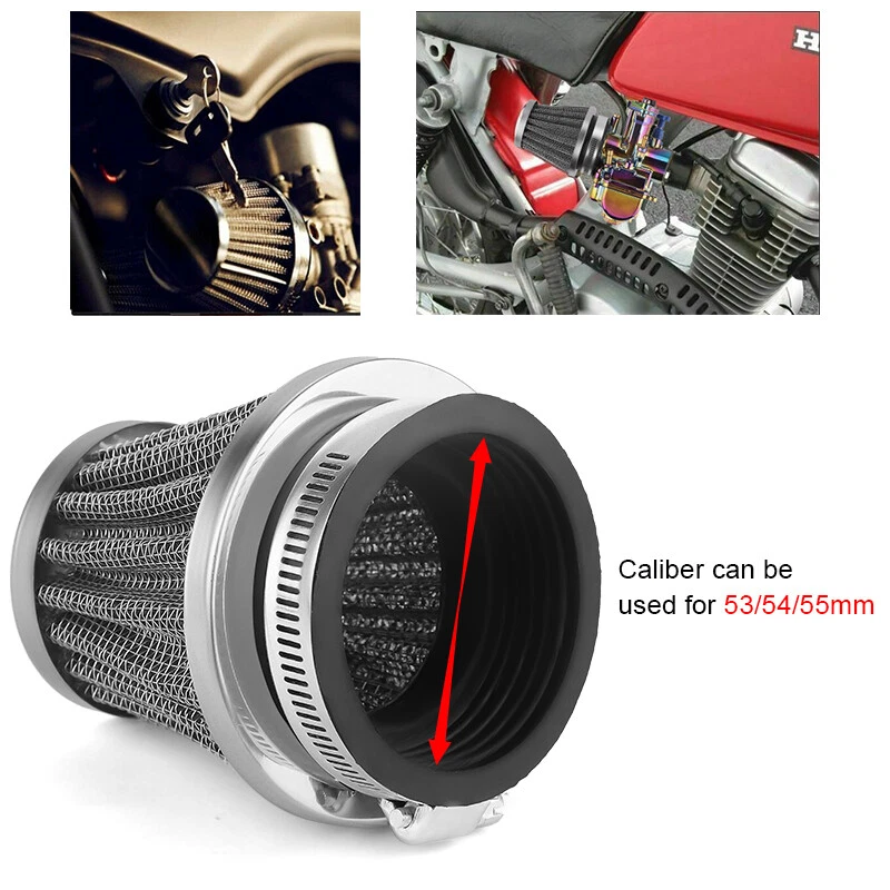 Motorcycle Air Filter 53mm 54mm 55mm Mushroom Head Pod Cleaner  Filter Universal — 第 1/4 张图片