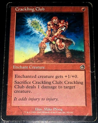 MTG Magic The Gathering Card Crackling Club Enchant Creature Red Torment  - Image 1 of 2