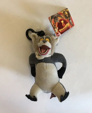 Dreamworks Madagascar 2 Africa Julien Lemur 6” Plush Stuffed Toy clip hook 2008 Cover