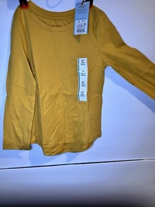 Nueva Camiseta Cat & Jack Manga Larga Niño Pequeño Amarillo Niñas Talla 4T - Imagen 1 de 3