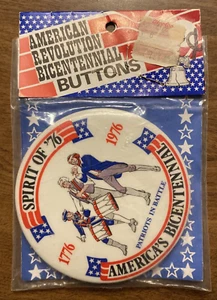 Sealed American Revolution Spirit of 76 1776-1976 Patriots in Battle Pin 3.5” - Picture 1 of 19