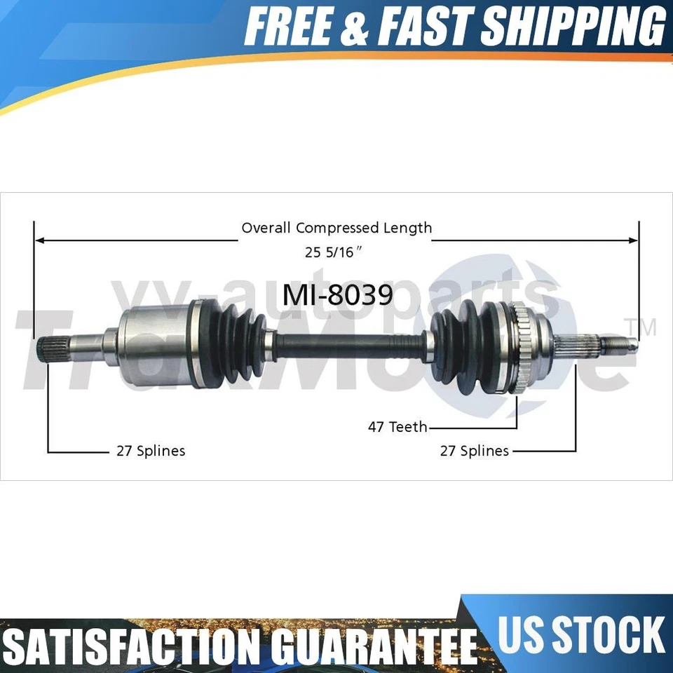 Eje delantero derecho TrakMotive CV eje 1 pieza para Dodge Stealth 1991-1996 Foto 1 de 1