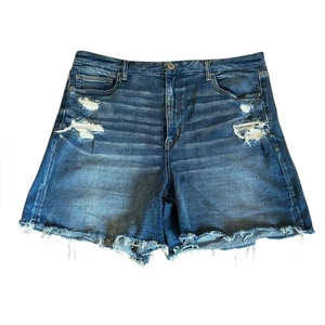 American Eagle Next Level Stretch Curvy High Rise Shortie Distressed Womens 18 - Picture 1 of 9