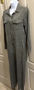 Marine Layer Women's S Frida Tencel Olive Utility Jumpsuit Elastic Back Pockets - Picture 1 of 16