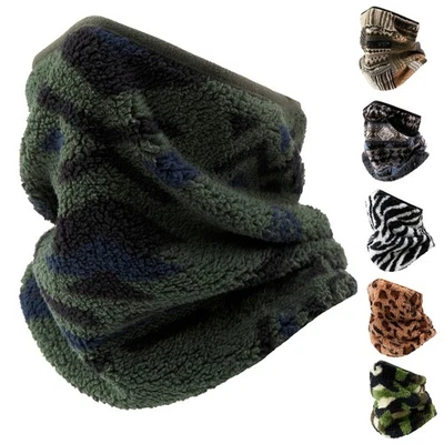 Invierno Vellón Cuello Calentador Polaina Exterior Esquí Caza Media Máscara Facial Pasamontañas Foto 1 de 4