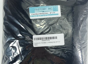 2 Yard Black  Dri Fit Active Wear Knit Wicking Fabric - 60" x 72" - Picture 1 of 4