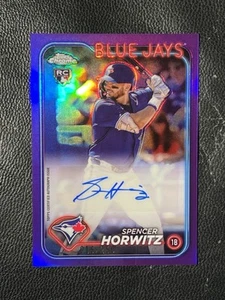 SPENCER HORWITZ 2024 Topps Chrome Update Purple Refractor Auto 16/250 RC - Picture 1 of 2
