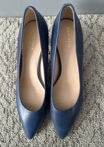 Cole Haan 9.5B Blue Pumps Women’s Heels Y2K Retro Chic Dressy Academia Holiday - Picture 1 of 5