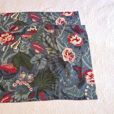 2 Fundas de Almohada IKEA Filodendron Tamaño King Shams Floral Azul Rojo Pájaro 100% Algodón Foto 1 de 4