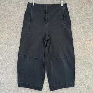 COS Utility Barrel Leg Canvas Trouser Crop Pants Womens 10 High Rise Dark Navy - Picture 1 of 14