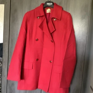 Damen Viyella Wolle rot Militär Jacke Mantel Petite Größe 10 - Bild 1 von 3