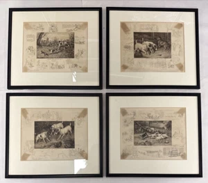 Four Signed Dog Engravings by Frank Paton, Circa 1880-1890 - Picture 1 of 21