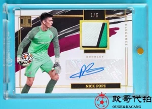 2021-22 Panini Impeccable Burnley Nick Pope Patch Auto 1/5 jersey number ≈1/1 - Picture 1 of 2