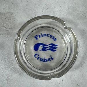 PRINCESS CRUISES LINE VINTAGE 1970'S ASHTRAY W/BLUE LOGO & LADY HAIR BLOWING - Picture 1 of 6