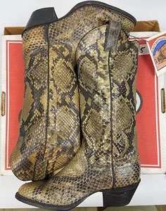 Botas Justin Piel de Serpiente Estilo 10220 Mujer Talla 5B, Registradas # 5603 - Imagen 1 de 19
