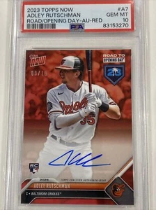 2023 Topps Now Road to Opening Day Adley Rutschman Auto PSA 10 Red 9/10 RC Pop 1 - Picture 1 of 4
