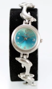 LEI Women Watch Silver Stainless Steel Water Resistant Battery Turquoise Quartz - Picture 1 of 6