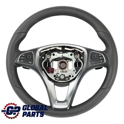 Mercedes W213 NEW Black Leather Sport Steering Wheel Multifunction A0004605600 - Image 1 of 4