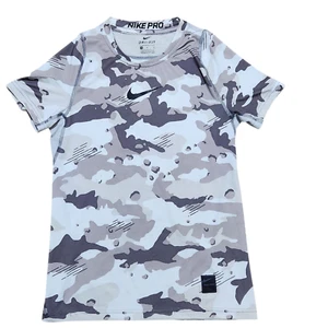 Nike PRO DRI-FIT Top M Beige Tan Boys Camo Gym Workout PE School Sports - Picture 1 of 19