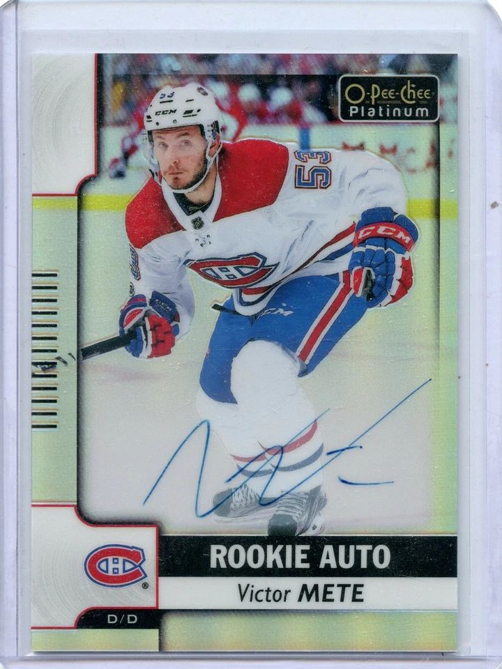 2017-18 O-Pee-Chee Platinum Rookie Autographs #R-VM Victor Mete B - Image 1 of 2