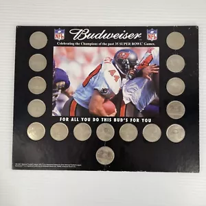 2001 Budweiser NFL Super Bowl Champions Coin Token Set Steelers Cowboys Packers - Bild 1 von 10