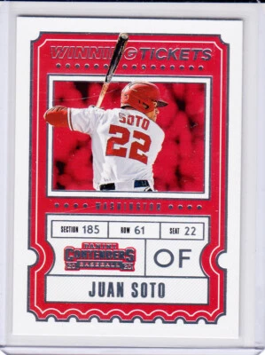 2020 Panini Contenders Juan Soto Winning Tickets Yankees Nationals WT-12 - Image 1 of 4