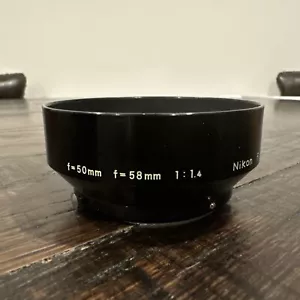 Vintage Nikon F Lens Hood Metal Snap On F=50mm F=58mm 1:1.4 - Picture 1 of 5