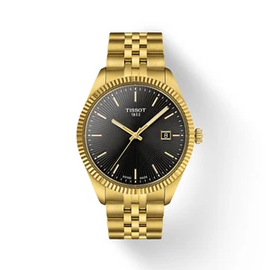 Tissot T156.410.33.051.00 Ballade 40 mm Gold Tone Steel Black Quartz Men's Watch - Picture 1 of 2