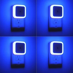 Blue Night Light 4 Pack,Night Lights Plug into Wall 4-Pack, Nightlight Plug in N - Picture 1 of 8