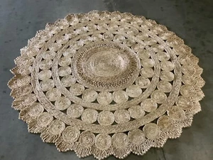 NATURAL 6' X 6' Round Flaw in Rug, Reduced Price 1172664746 NF173A-6R - Picture 1 of 3