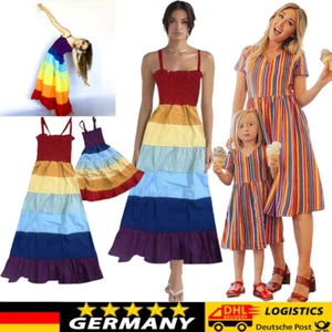 DHL Familie Passende Kleidung Mutter Tochter Kleider Frauen Floral Strand Sommer - Bild 1 von 31