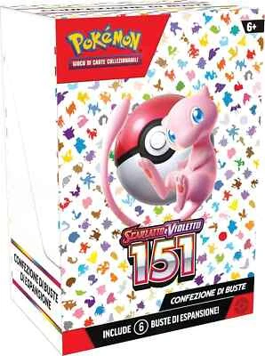 Pokemon 151 Bundle Box 6 Buste Mini Display Pack Mew Scarlatto e Violetto ITA