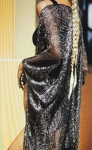 Fancy Comfortable W/Tassels Open Front SPARKLING BLACK Kimono Top One/ PLUS SIZE - Picture 1 of 6
