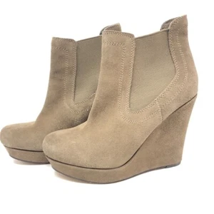 Botines de cuña con plataforma de gamuza marrón topo tostado talla 6,5 SEYCHELLES - Imagen 1 de 11