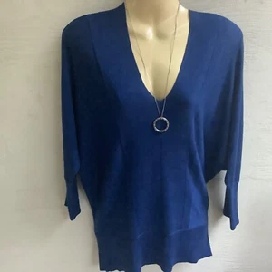Magaschoni cashmere/silk royal blue sweater size M - Picture 1 of 8