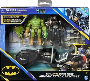 Batman VS Swamp Thing 1st Edition Figure Battle Pack With Armory Attack Batcycle - Picture 1 of 8